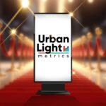 The mock-up of Realistic TV screen, LED, signboard stand on a transparent baskgound. Blank billboard for public transport stop and outdoor advertisement